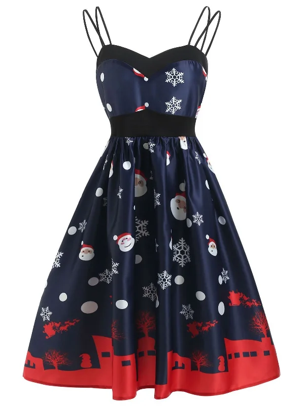 Blue 1950s Santa Claus Snowfall Dress Travel unclassified dresses