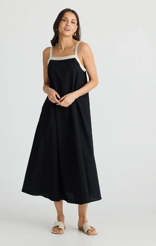 Brave + True - Erica Dress - Black with Natural - BT24580-1 Winter unclassified dresses