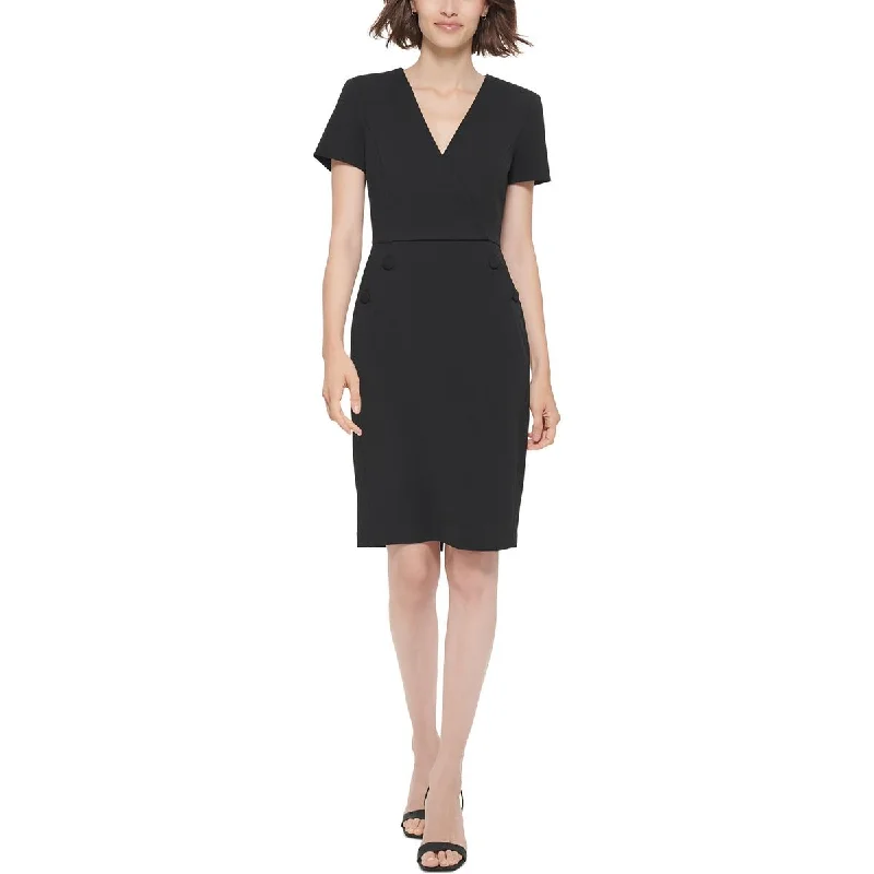 Calvin Klein Womens Faux Wrap Work day wear Sheath Dress Discounted unclassified dresses