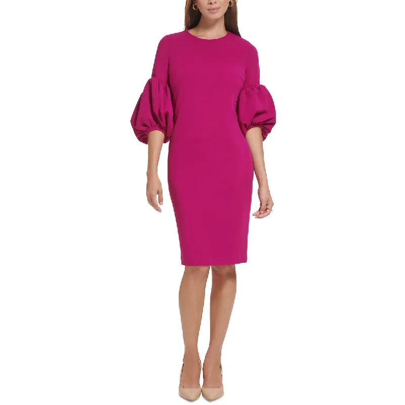 Calvin Klein Womens Puff Sleeve Knee-Length Sheath Dress Bodycon unclassified dresses