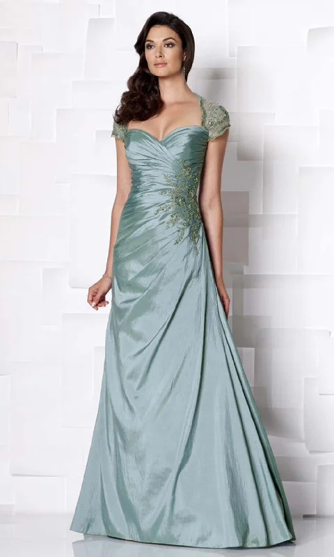 Cameron Blake by Mon Cheri - Queen Anne Neckline Taffeta Gown 113603 Cotton unclassified dresses