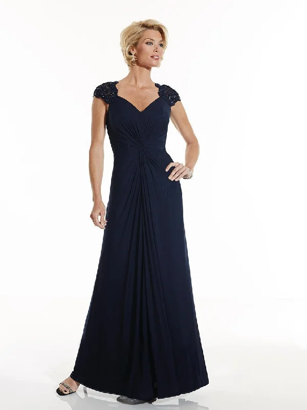 Christina Wu Elegance - 17757SC V Neck Mid Ruched Evening Gown Breathable unclassified dresses