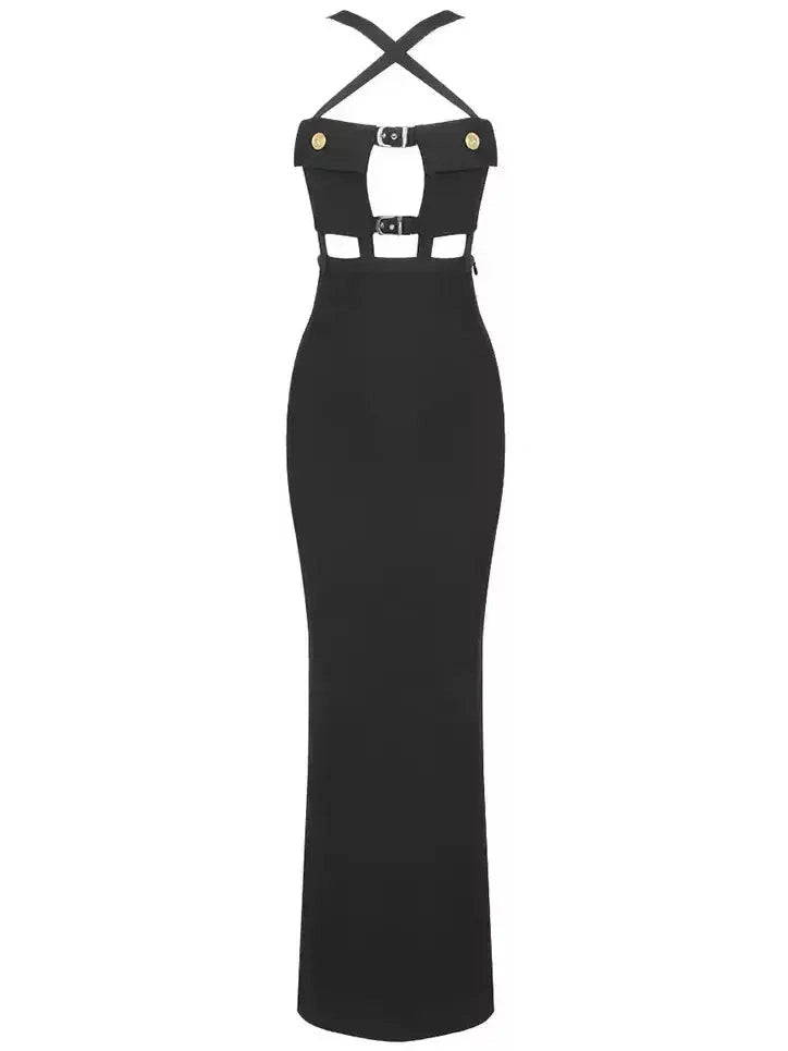 Cut-Out Black Gown Graduation unclassified dresses