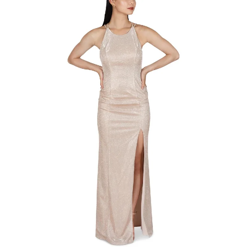 Dear Moon Womens Juniors Metallic Strappy Back Evening Dress Plus size unclassified dresses