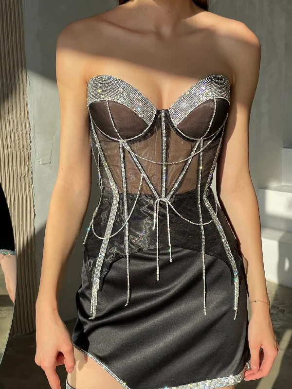 For Love Corset with Rhinestones Earthy tone unclassified dresses