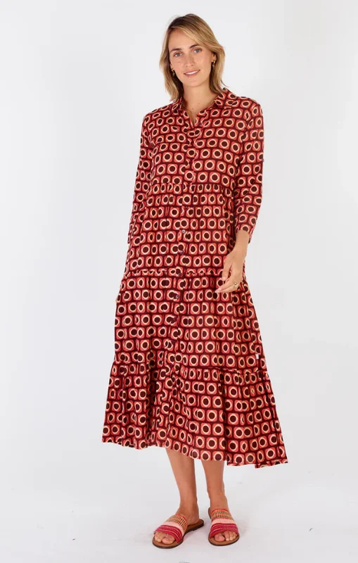 IBISA - Montreal Button Dress Cranberry Boho unclassified dresses