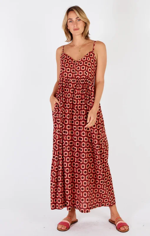 IBISA - Montreal Sundress Cranberry - last one Open-back unclassified dresses