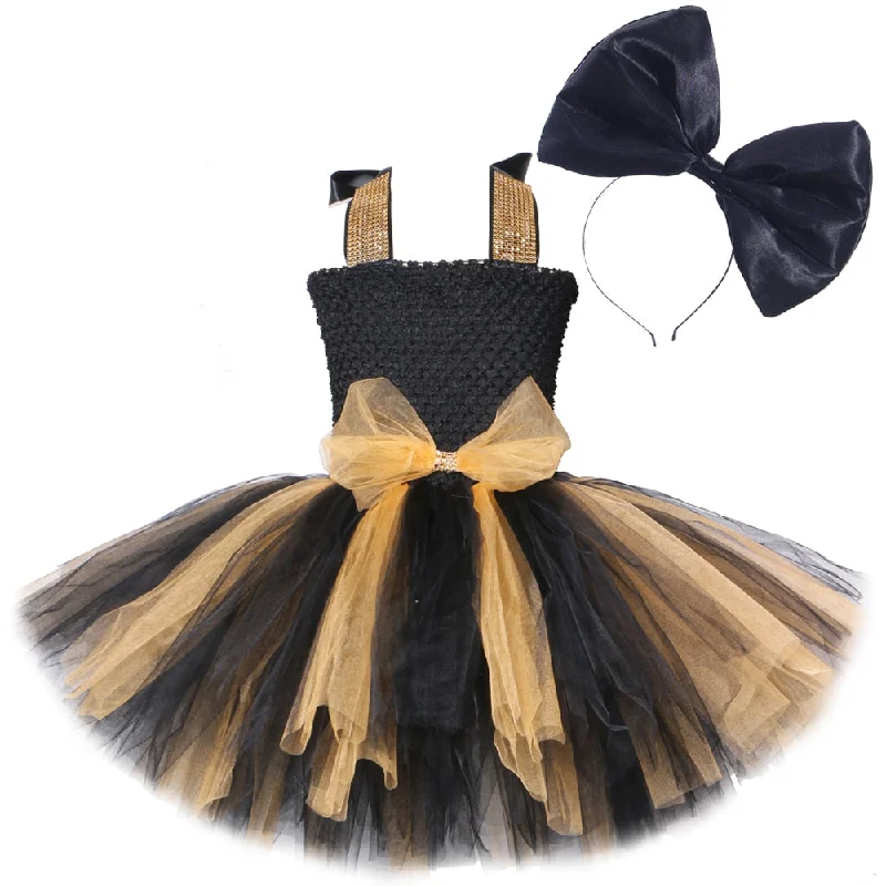 Lol Surprise Dolls Bow Dress for Girls Kids New Year Costumes Princess Girl Tutu Dresses with Big Bowknot Headband Child Clothes One-shoulder unclassified dresses