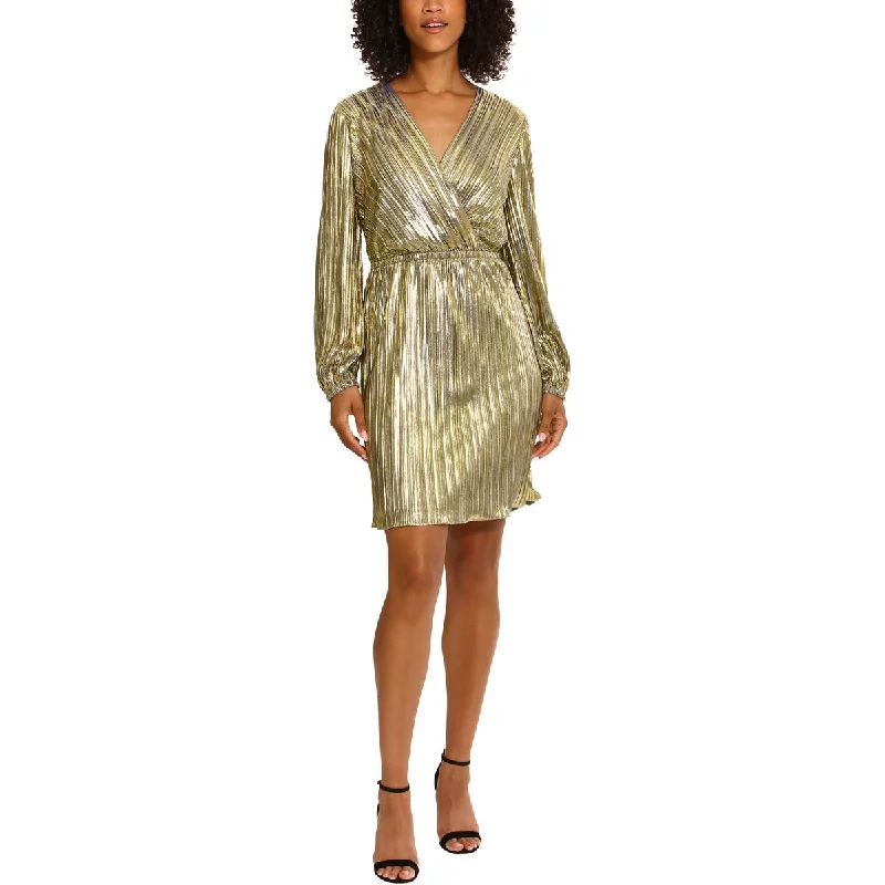 Maggy London Womens Metallic Above Knee Fit & Flare Dress Formal unclassified dresses