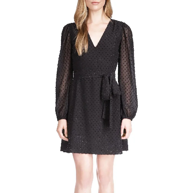 MICHAEL Michael Kors Womens Textured Wrap Dress Long sleeve unclassified dresses