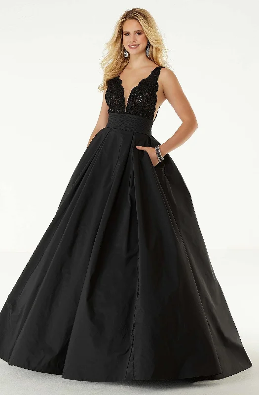 Mori Lee - Beaded Plunging V Neck Ballgown 45080 Elegant evening unclassified dresses