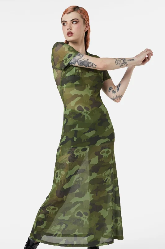 Nook Of The Garden Camo Mesh Dress Lounge unclassified dresses