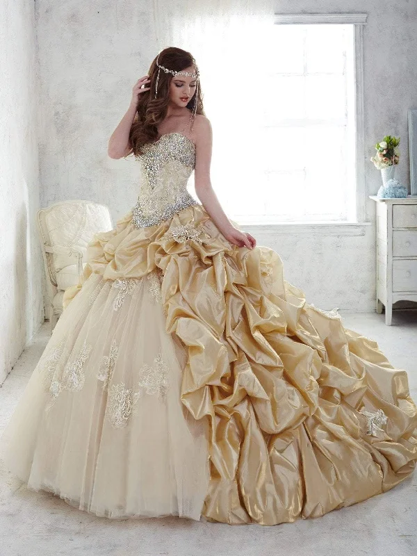 Quinceanera Collection - 26810SC Strapless Satin Ballgown Stretchy unclassified dresses