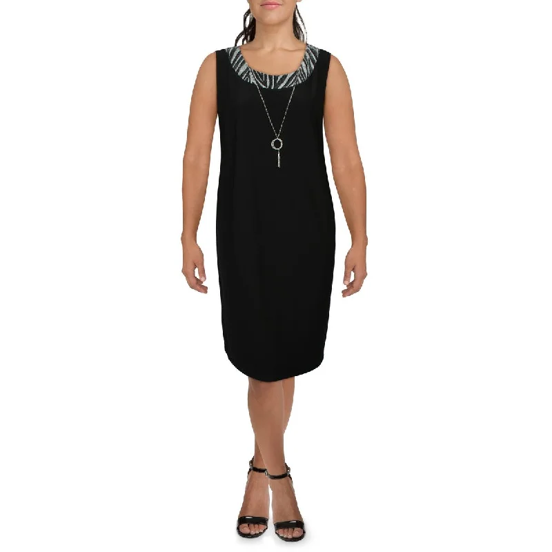 R&M Richards Womens Plus Knee-Length Sleeveless Shift Dress Velvet unclassified dresses