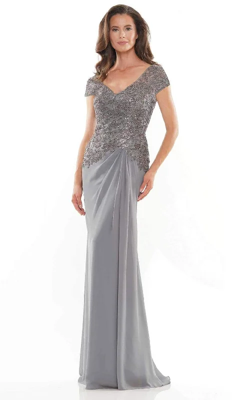 Rina Di Montella - RD2743 Beaded V-Neck Formal Gown Tiered unclassified dresses