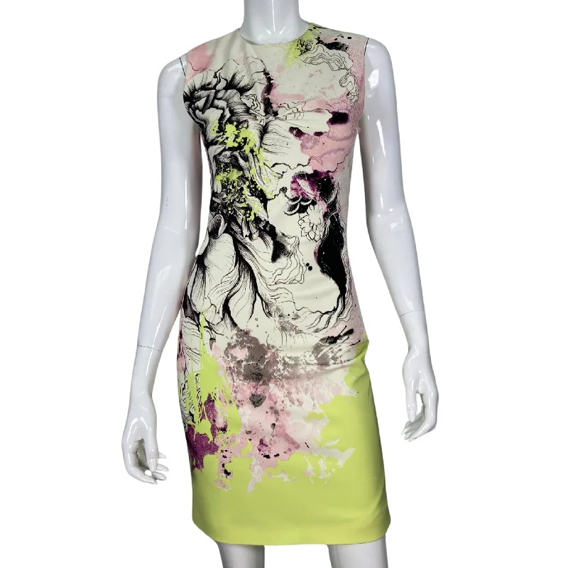 Roberto Cavalli Neon Illustrated Flower Dress Street style unclassified dresses