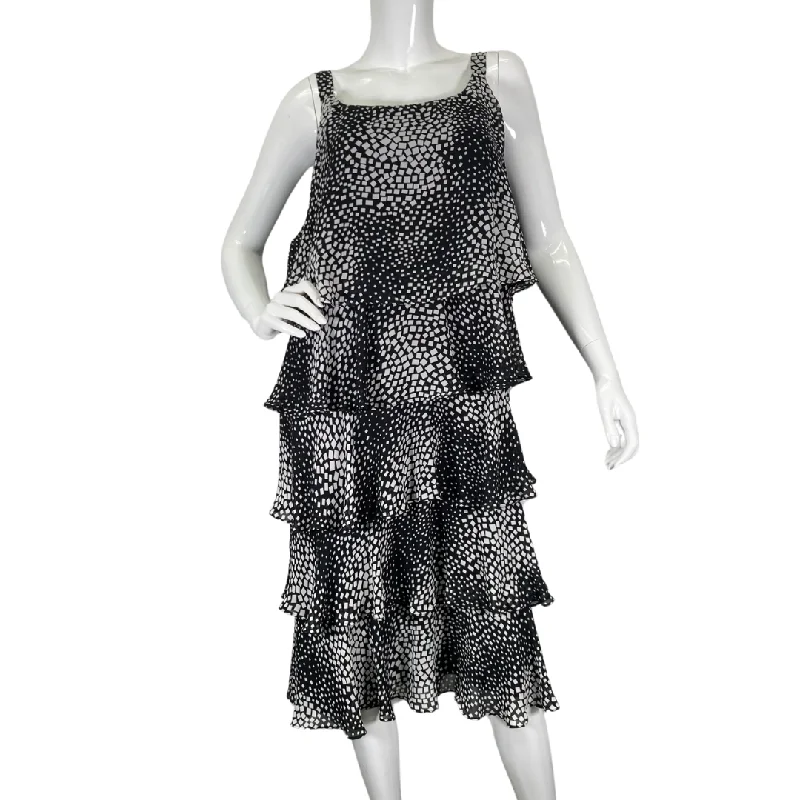 S.L Fashions Black and White Ruffle Dress Lounge unclassified dresses