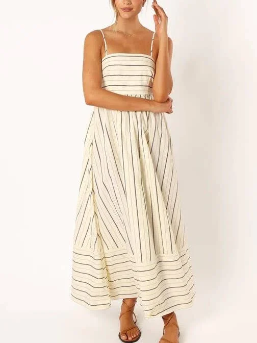 Striped Slip Backless Dress Chic unclassified dresses