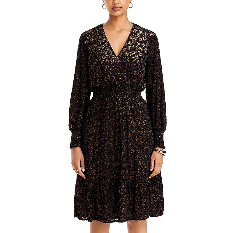 T Tahari Womens Velvet Metallic Fit & Flare Dress Discounted unclassified dresses