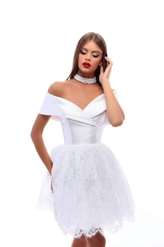 Tarik Ediz - Off Shoulder A-Line Dress 50226 Holiday unclassified dresses