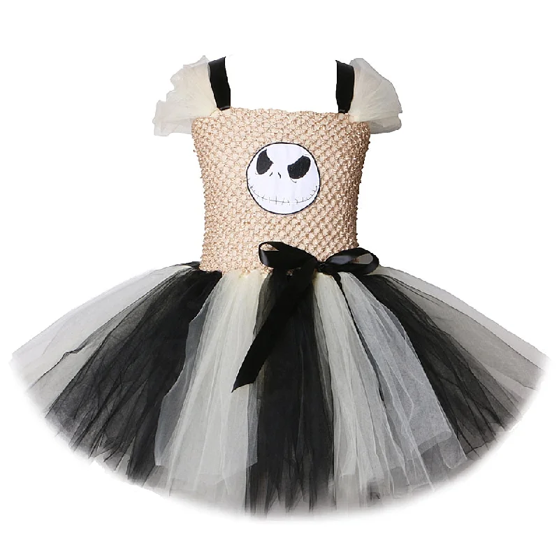 Toddler Baby Girls Tutu Dress Jack Skull Cosplay Dresses for Kids Girl Halloween Costumes for Children Dress Up Ghost Costume Fashionable unclassified dresses