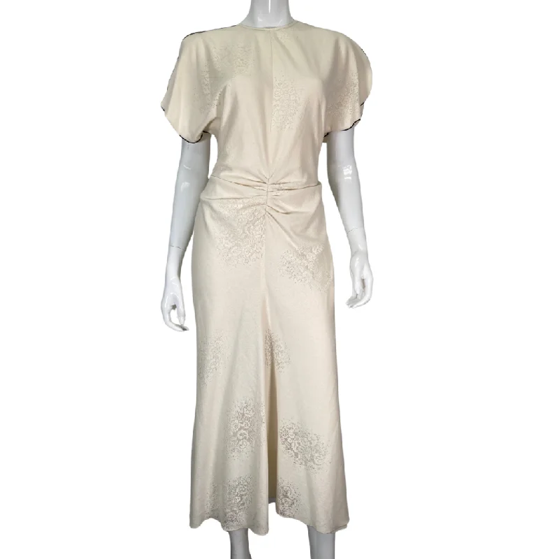 Victoria Beckham Elegant Cream-Colored Dress Boho unclassified dresses