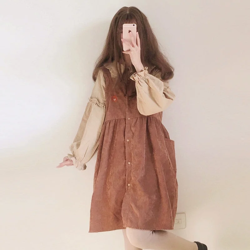 Women's Dresses Chic Lady Kawaii Ulzzang College Style Sweet Loose Strap Dress Female Ins Vintage Harajuku Dress For Women Cute Lounge unclassified dresses