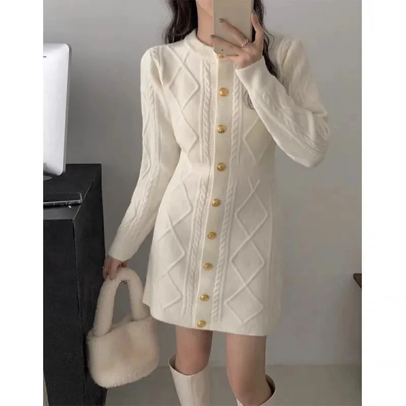 Leah Premium Woolen Knitted Short Dress Comfortable Mini Skirt