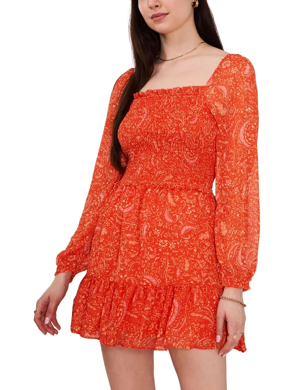 Womens Floral Short Mini Dress Lace Mini Skirt