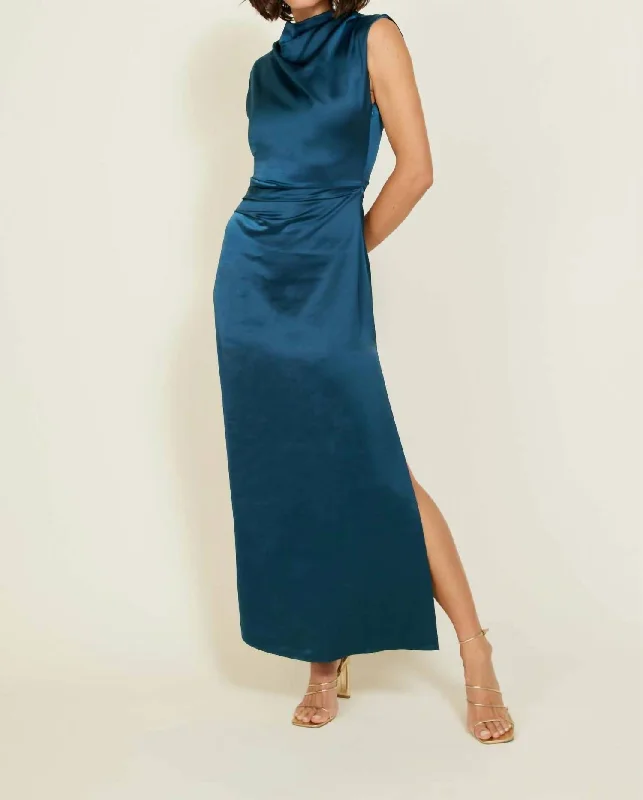 Dede Maxi Dress In Dark Teal Maxi Skirt Glam