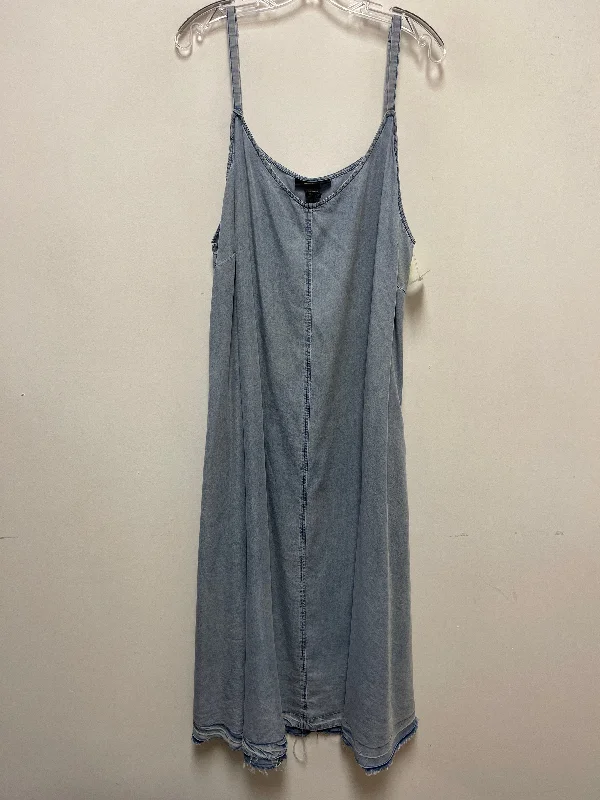 Dress Casual Maxi By Ashley Stewart In Blue Denim, Size: 1x Tulle Layered Maxi