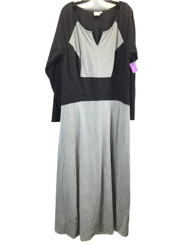 Dress Casual Maxi By Eshakti In Black & Grey, Size: 2x Comfortable Maxi Skirt