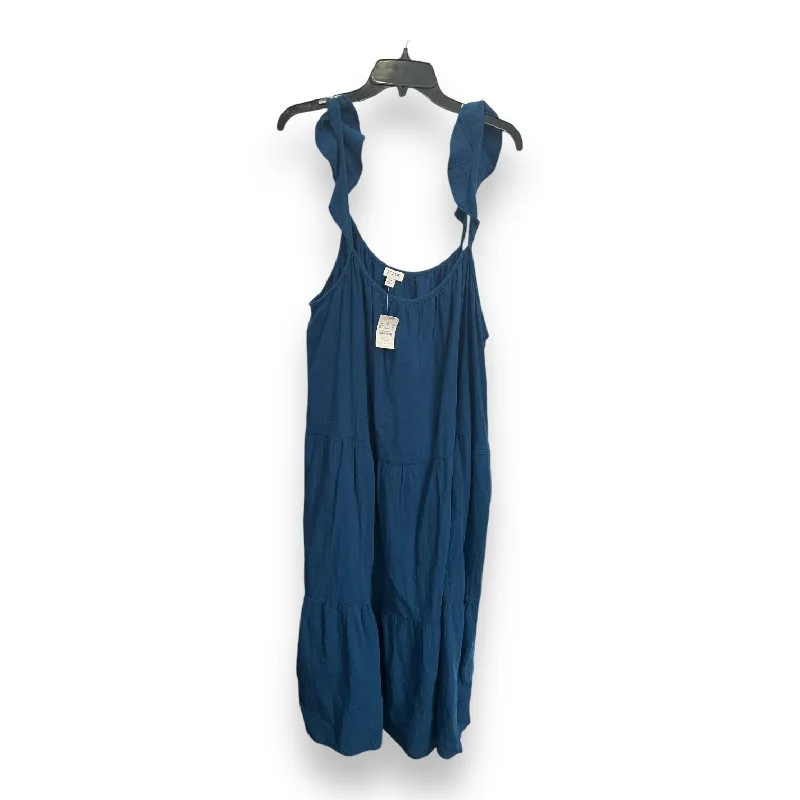 Dress Casual Maxi By J. Crew In Blue, Size: 3x Soft Ruffled Maxi