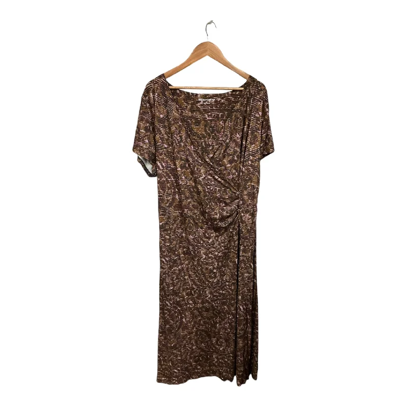 Dress Casual Maxi By Soft Surroundings In Brown, Size: 3x Printed Long Skirt