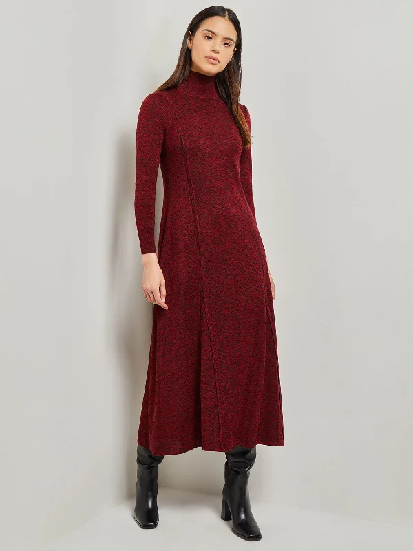 Long Sleeve Mock Neck Knit Maxi Dress Cotton Maxi Skirt