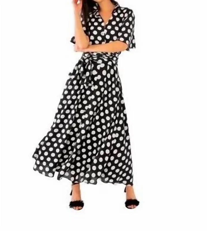 Panache Maxi Dress Polka Dot In Black/white Formal Maxi Outfit