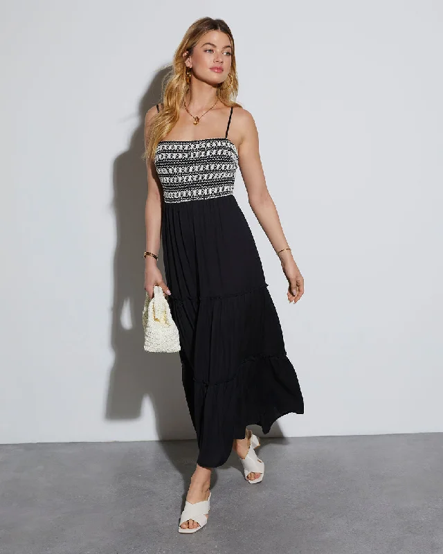 Petra Striped Tiered Maxi Dress Elegant Maxi Look