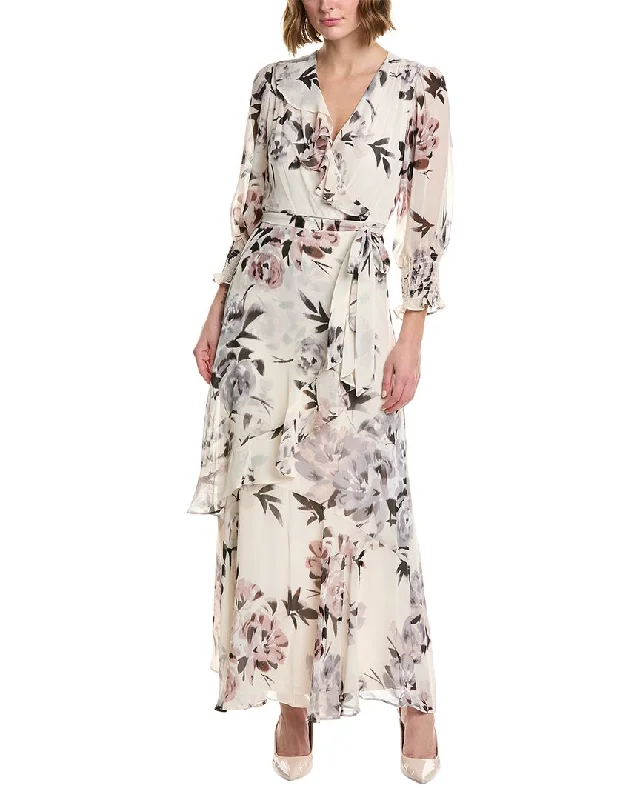 Taylor Printed Chiffon Maxi Dress Elegant Long Skirt