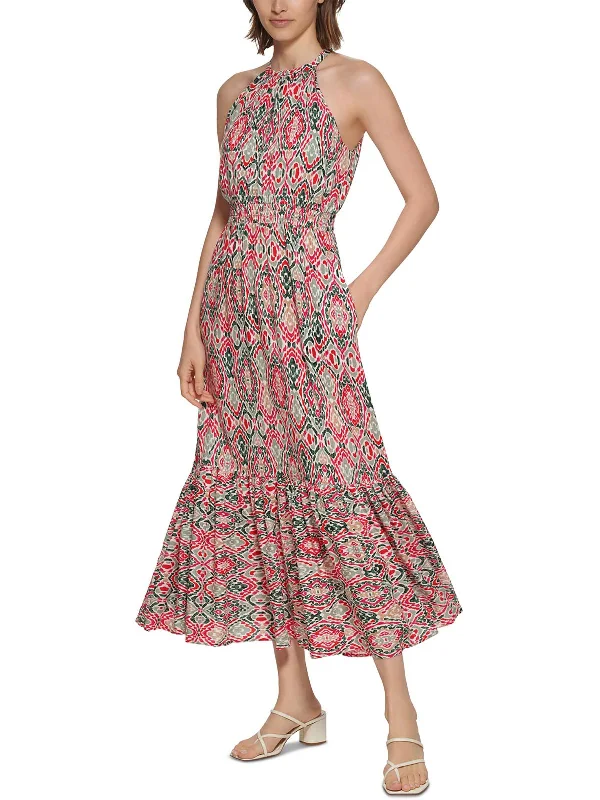 Womens Printed Long Halter Dress Comfortable Maxi Look